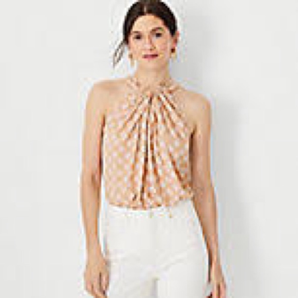 Ann Taylor NWT floral draped halter blouse